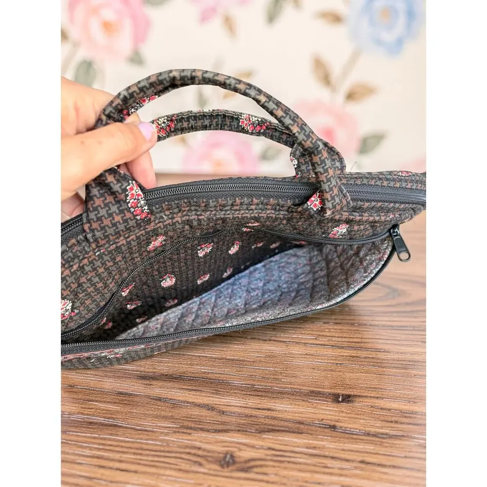 Vera Bradley Brown Paisley Laptop Bag Computer Briefcase Quilted Retired Print